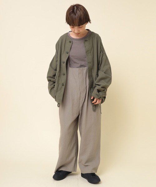 RNA-N（アールエヌエーエヌ）の「J2138 ノーカラーミリタリージャケット（ミリタリージャケット・レディース・ブラック/オリーブ/ナチュラル・FREE）」の16枚目の写真