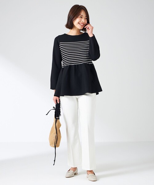 ANY SIS(エニィスィス)の「【洗える】スポンディッシュペプラム ニット(ニット/セーター・レディース・オレンジ系/ブラック系2/ライトグリーン系/ホワイト系2/ネイビー系/ブルー系・4)」の19枚目の写真
