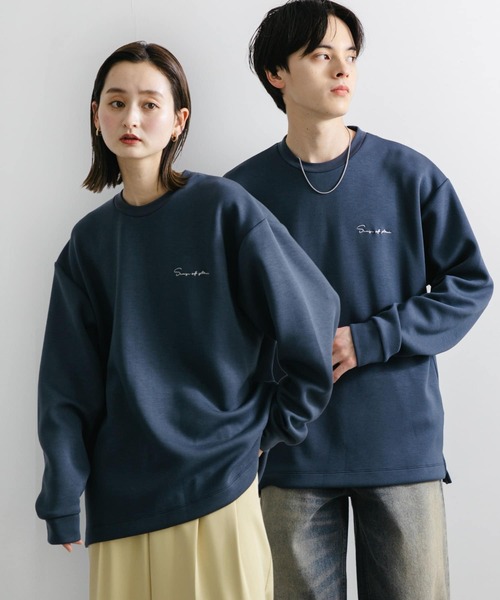 SENSE OF PLACE by URBAN RESEARCH（センスオブプレイスバイアーバンリサーチ）の「『ユニセックス』シシュウダンボールポンチロングスリーブTシャツ（Tシャツ/カットソー・メンズ・ブルー系その他/ネイビー/ホワイト/ホワイト系その他/ブラック/ライトベージュ/チャコールグレー/ブルー・MEDIUM/LARGE）」の8枚目の写真