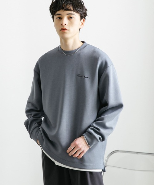 SENSE OF PLACE by URBAN RESEARCH（センスオブプレイスバイアーバンリサーチ）の「『ユニセックス』シシュウダンボールポンチロングスリーブTシャツ（Tシャツ/カットソー・メンズ・ブルー系その他/ネイビー/ホワイト/ホワイト系その他/ブラック/ライトベージュ/チャコールグレー/ブルー・MEDIUM/LARGE）」の7枚目の写真
