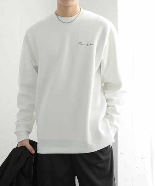 SENSE OF PLACE by URBAN RESEARCH（センスオブプレイスバイアーバンリサーチ）の「『ユニセックス』シシュウダンボールポンチロングスリーブTシャツ（Tシャツ/カットソー・メンズ・ブルー系その他/ネイビー/ホワイト/ホワイト系その他/ブラック/ライトベージュ/チャコールグレー/ブルー・MEDIUM/LARGE）」の2枚目の写真