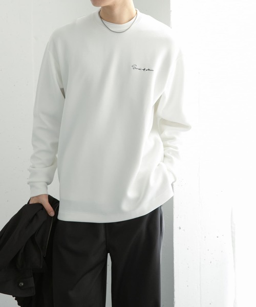 SENSE OF PLACE by URBAN RESEARCH（センスオブプレイスバイアーバンリサーチ）の「『ユニセックス』シシュウダンボールポンチロングスリーブTシャツ（Tシャツ/カットソー・メンズ・ブルー系その他/ネイビー/ホワイト/ホワイト系その他/ブラック/ライトベージュ/チャコールグレー/ブルー・MEDIUM/LARGE）」の21枚目の写真