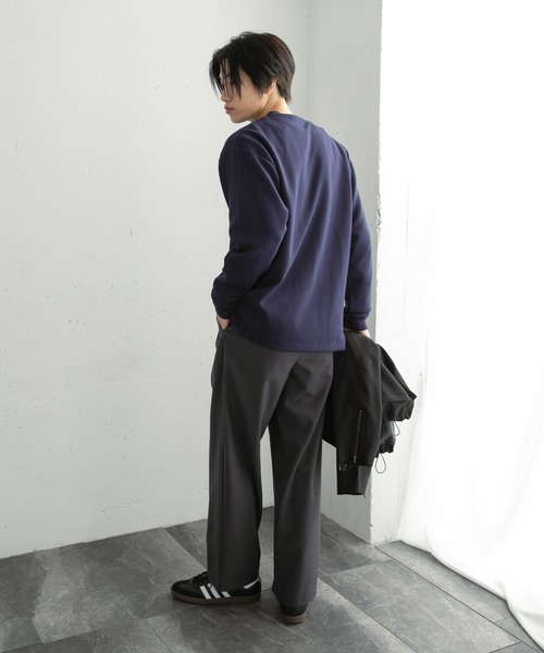 SENSE OF PLACE by URBAN RESEARCH（センスオブプレイスバイアーバンリサーチ）の「『ユニセックス』シシュウダンボールポンチロングスリーブTシャツ（Tシャツ/カットソー・メンズ・ブルー系その他/ネイビー/ホワイト/ホワイト系その他/ブラック/ライトベージュ/チャコールグレー/ブルー・MEDIUM/LARGE）」の15枚目の写真