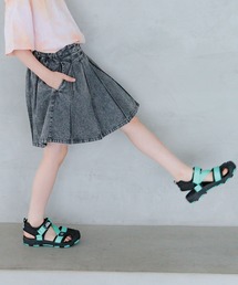 [インナーパンツ付き♪]デニムプリーツスカート(KIDS)
