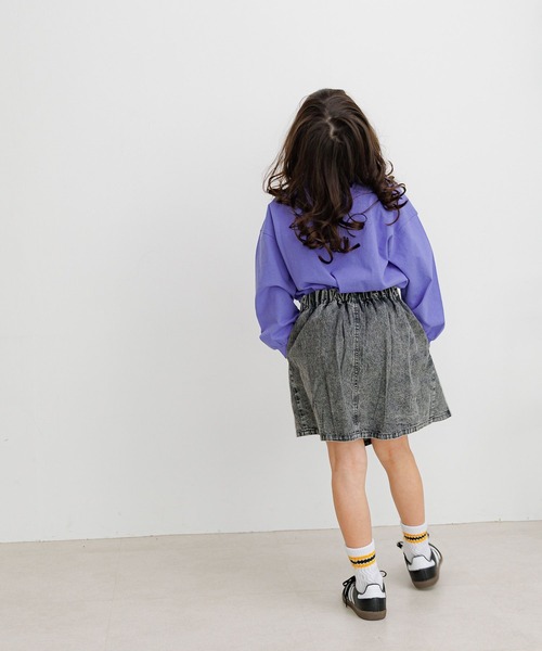 BAYFLOW（ベイフロー）の「[インナーパンツ付き♪]デニムプリーツスカート(KIDS)（スカート・キッズ・ブルー系/ブラック系・110cm/150cm/140cm/130cm/120cm）」の5枚目の写真