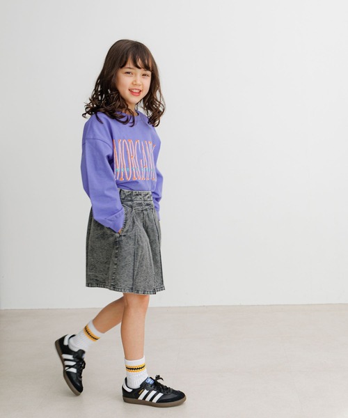 BAYFLOW（ベイフロー）の「[インナーパンツ付き♪]デニムプリーツスカート(KIDS)（スカート・キッズ・ブルー系/ブラック系・110cm/150cm/140cm/130cm/120cm）」の6枚目の写真