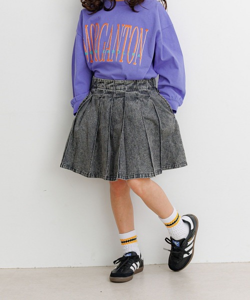 BAYFLOW（ベイフロー）の「[インナーパンツ付き♪]デニムプリーツスカート(KIDS)（スカート・キッズ・ブルー系/ブラック系・110cm/150cm/140cm/130cm/120cm）」の10枚目の写真