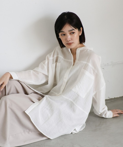 Merette　ブラウス AMBIDEX Store △〇lasew ギャザーブラウス(F キナリ): FLAT-cic
