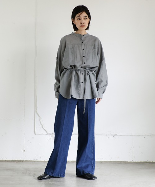 Et】Band Collar Oversize Blouse（シャツ/ブラウス）｜select MOCA Et