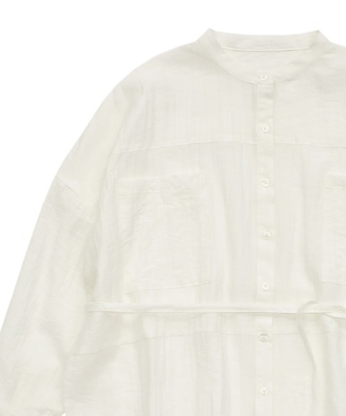 select MOCA Et（セレクトモカエト）の「【Et】Band Collar Oversize Blouse（シャツ/ブラウス・レディース・グレー/ホワイト/ブラック・FREE）」の19枚目の写真