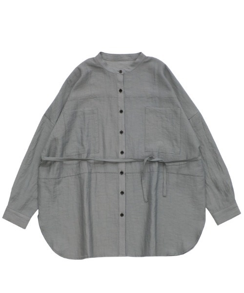 select MOCA Et（セレクトモカエト）の「【Et】Band Collar Oversize Blouse（シャツ/ブラウス・レディース・グレー/ホワイト/ブラック・FREE）」の16枚目の写真