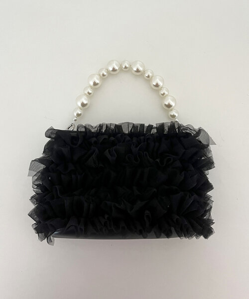 prose verse（プロズヴェール）の「パール２wayチュールショルダーバッグ（ショルダーバッグ・レディース・ブラック/グレー・FREE）」の6枚目の写真