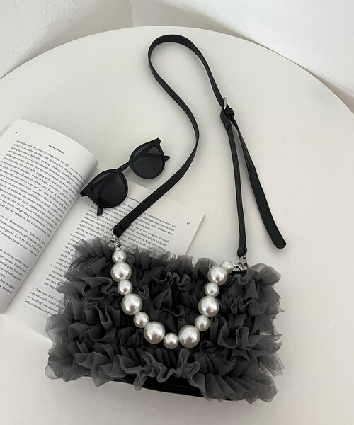 prose verse（プロズヴェール）の「パール２wayチュールショルダーバッグ（ショルダーバッグ・レディース・ブラック/グレー・FREE）」の13枚目の写真