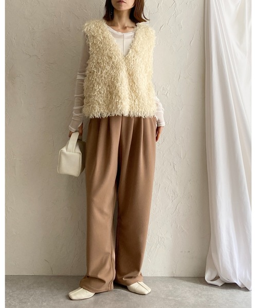 She's Closet(シーズクローゼット)の「ハイウエストタックセミワイドテーパードパンツ/イージーパンツ(その他パンツ・レディース・ライトグレー/ブラック/ベージュ/グレイッシュブルー・M/L)」の22枚目の写真