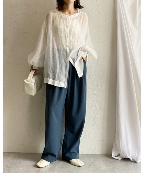 She's Closet(シーズクローゼット)の「ハイウエストタックセミワイドテーパードパンツ/イージーパンツ(その他パンツ・レディース・ライトグレー/ブラック/ベージュ/グレイッシュブルー・M/L)」の17枚目の写真