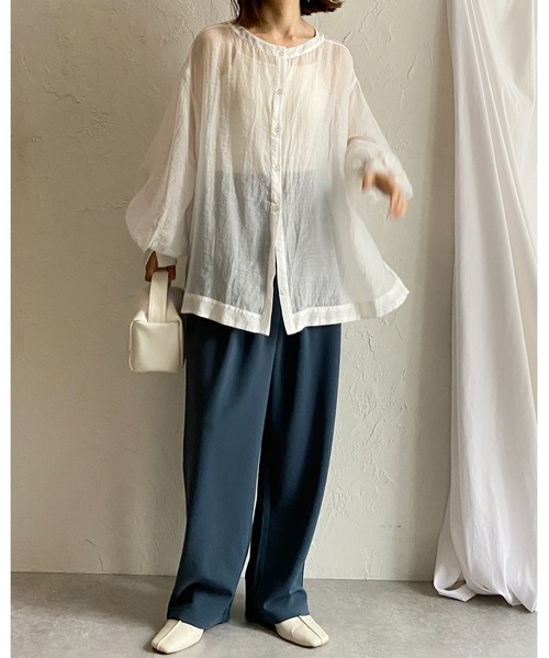 She's Closet(シーズクローゼット)の「ハイウエストタックセミワイドテーパードパンツ/イージーパンツ(その他パンツ・レディース・ライトグレー/ブラック/ベージュ/グレイッシュブルー・M/L)」の16枚目の写真