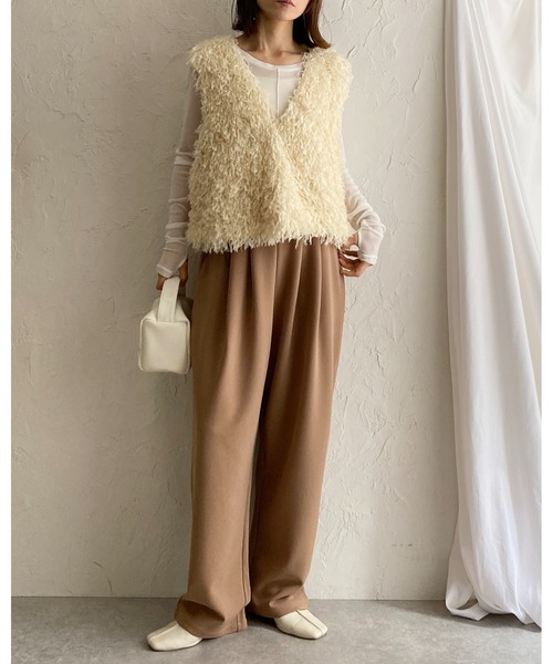 She's Closet(シーズクローゼット)の「ハイウエストタックセミワイドテーパードパンツ/イージーパンツ(その他パンツ・レディース・ライトグレー/ブラック/ベージュ/グレイッシュブルー・M/L)」の13枚目の写真