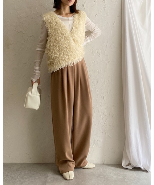She's Closet(シーズクローゼット)の「ハイウエストタックセミワイドテーパードパンツ/イージーパンツ(その他パンツ・レディース・ライトグレー/ブラック/ベージュ/グレイッシュブルー・M/L)」の12枚目の写真