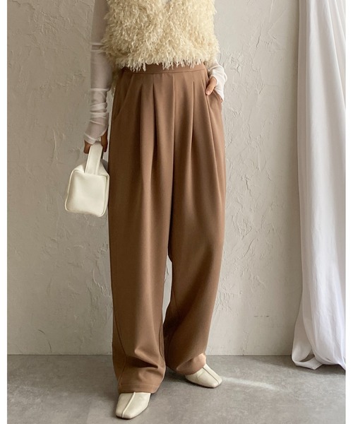 She's Closet(シーズクローゼット)の「ハイウエストタックセミワイドテーパードパンツ/イージーパンツ(その他パンツ・レディース・ライトグレー/ブラック/ベージュ/グレイッシュブルー・M/L)」の11枚目の写真