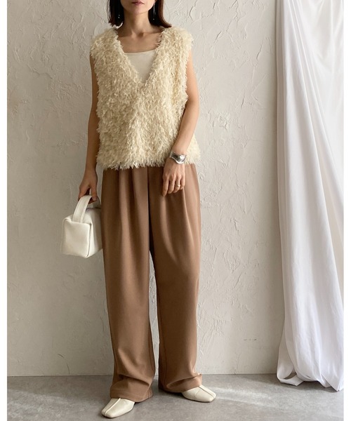 She's Closet(シーズクローゼット)の「ハイウエストタックセミワイドテーパードパンツ/イージーパンツ(その他パンツ・レディース・ライトグレー/ブラック/ベージュ/グレイッシュブルー・M/L)」の10枚目の写真