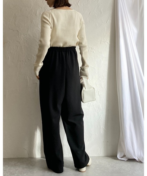 She's Closet(シーズクローゼット)の「ハイウエストタックセミワイドテーパードパンツ/イージーパンツ(その他パンツ・レディース・ライトグレー/ブラック/ベージュ/グレイッシュブルー・M/L)」の6枚目の写真
