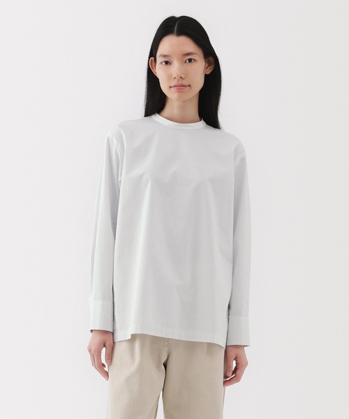 無印良品(ムジルシリョウヒン)の「婦人 乾きやすい ブロード長袖ブラウス(シャツ/ブラウス・レディース・ホワイト/ホワイト系/ブルー系/ブラック・XL/L/M/S)」の1枚目の写真