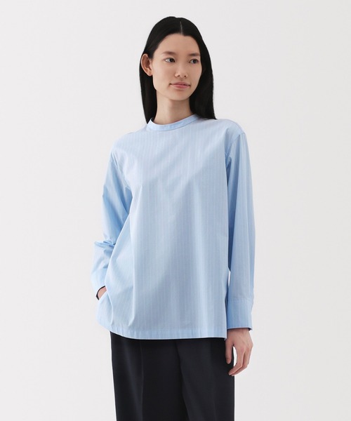 無印良品(ムジルシリョウヒン)の「婦人 乾きやすい ブロード長袖ブラウス(シャツ/ブラウス・レディース・ホワイト/ホワイト系/ブルー系/ブラック・XL/L/M/S)」の4枚目の写真