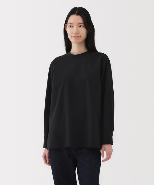 無印良品(ムジルシリョウヒン)の「婦人 乾きやすい ブロード長袖ブラウス(シャツ/ブラウス・レディース・ホワイト/ホワイト系/ブルー系/ブラック・XL/L/M/S)」の3枚目の写真