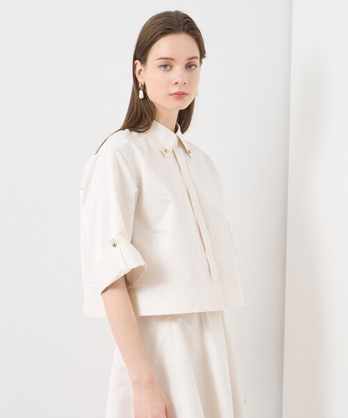 セール】【セットアップ対応商品】ツイルクロップドシャツ（シャツ