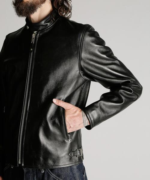 Schott(ショット)の「Schott/ショット/70’S SINGLE RIDERS JACKET/シングル ライダース(ライダースジャケット・メンズ・ブラック・S/2XL/XL/L/M)」の8枚目の写真