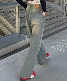 napinna maison | 【napinna maison×４sisters】レースデニムパンツ(デニムパンツ)