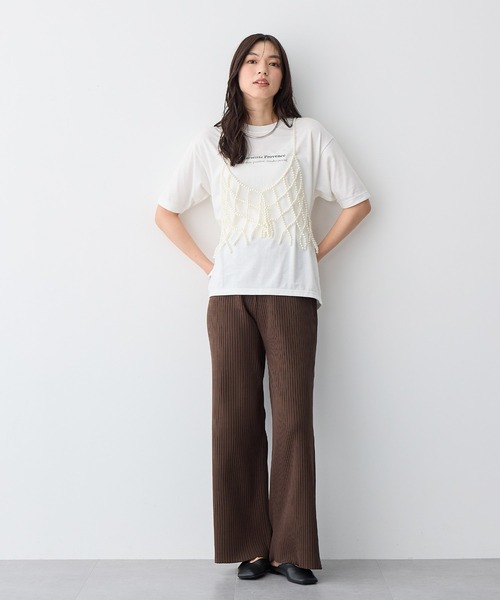 anyfee（エニフィー）の「【anyfee/プラスサイズ】ドライタッチサマーリブニットパンツ（その他パンツ・レディース・ブラウン/グリーン/ブラック・LL/3L/4L/5L）」の4枚目の写真