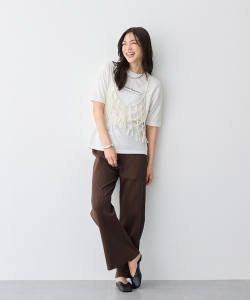 anyfee（エニフィー）の「【anyfee/プラスサイズ】ドライタッチサマーリブニットパンツ（その他パンツ・レディース・ブラウン/グリーン/ブラック・LL/3L/4L/5L）」の7枚目の写真