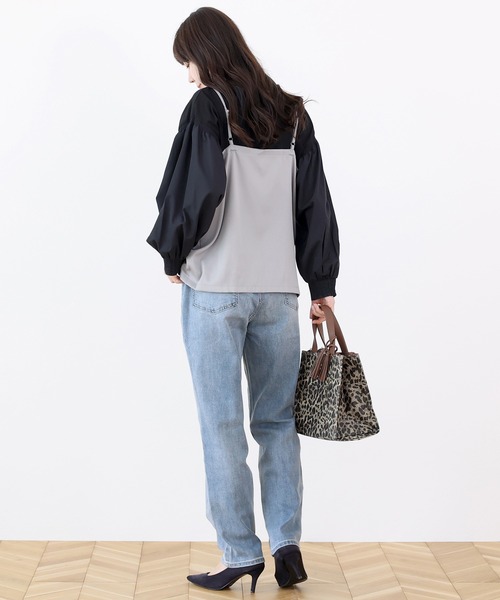 Aletta vita(アレッタビータ)の「ストレッチデニムテーパードパンツ(デニムパンツ・レディース・ワンウォッシュ/ブルー・M/L)」の13枚目の写真