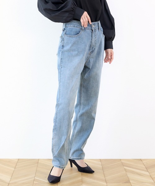 Aletta vita(アレッタビータ)の「ストレッチデニムテーパードパンツ(デニムパンツ・レディース・ワンウォッシュ/ブルー・M/L)」の10枚目の写真
