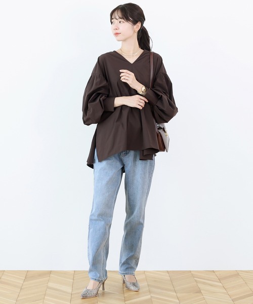 Aletta vita(アレッタビータ)の「ストレッチデニムテーパードパンツ(デニムパンツ・レディース・ワンウォッシュ/ブルー・M/L)」の19枚目の写真