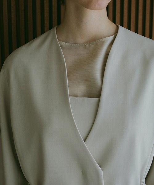 MANOF（マノフ）の「COLLARLESS JACKET（その他アウター・レディース・ベージュ/ブラック・S/M）」の11枚目の写真