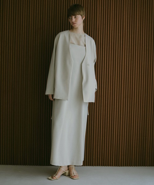 MANOF（マノフ）の「COLLARLESS JACKET（その他アウター・レディース・ベージュ/ブラック・S/M）」の7枚目の写真