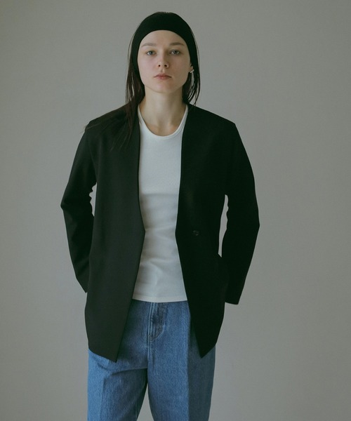 MANOF（マノフ）の「COLLARLESS JACKET（その他アウター・レディース・ベージュ/ブラック・S/M）」の14枚目の写真