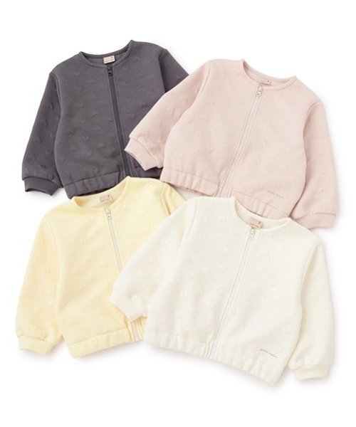 petit main（プティマイン）の「【リンク/花粉防止】ハートzip羽織り(キッズサイズ)（ノーカラージャケット・キッズ・ライトピンク/イエロー/オフホワイト/グレー・100cm/110cm/90cm/80ｃｍ/130cm/120cm）」の17枚目の写真