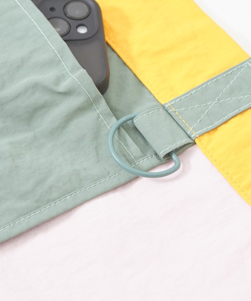 CUBE SUGAR（キューブシュガー）の「ナイロン配色トートバッグ（トートバッグ・レディース・ベージュ/ピンク/グリーン・M）」の19枚目の写真