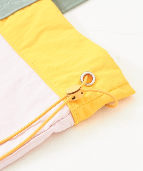 CUBE SUGAR（キューブシュガー）の「ナイロン配色トートバッグ（トートバッグ・レディース・ベージュ/ピンク/グリーン・M）」の20枚目の写真