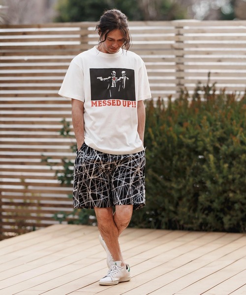 CAMBIO（カンビオ）の「mp13373-Radiation Pattern Shorts ショートパンツ（その他パンツ・メンズ・ホワイト/ベージュ/ブラック・S/M/L）」の13枚目の写真