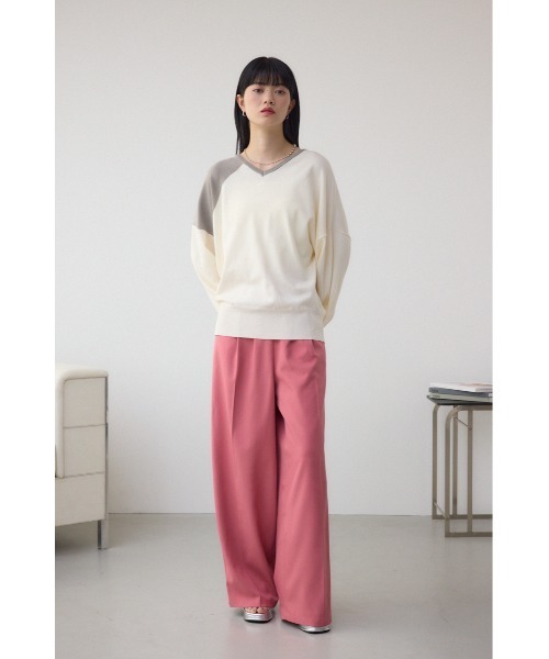 AZUL by moussy（アズールバイマウジー）の「フロントタックイージーワイドパンツ（スラックス・レディース・ピンク/ライトグレー/ブラック系その他/ブラック/グレー系その他・SMALL/MEDIUM）」の6枚目の写真