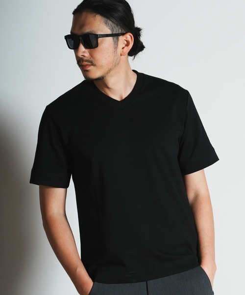 RATTLE TRAP(ラトルトラップ)の「シルケットスムースVネックTシャツ(Tシャツ/カットソー・メンズ・ホワイト/ブラック・S/M/L/LL)」の2枚目の写真
