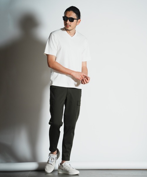 RATTLE TRAP(ラトルトラップ)の「シルケットスムースVネックTシャツ(Tシャツ/カットソー・メンズ・ホワイト/ブラック・S/M/L/LL)」の3枚目の写真