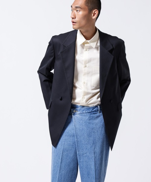 【定価¥24,200】ASSEMBLANC ラップディティールデニムトラウザー ASSEMBLANC ( アッサンブロン ) 」 ラップ ディティール デニム
