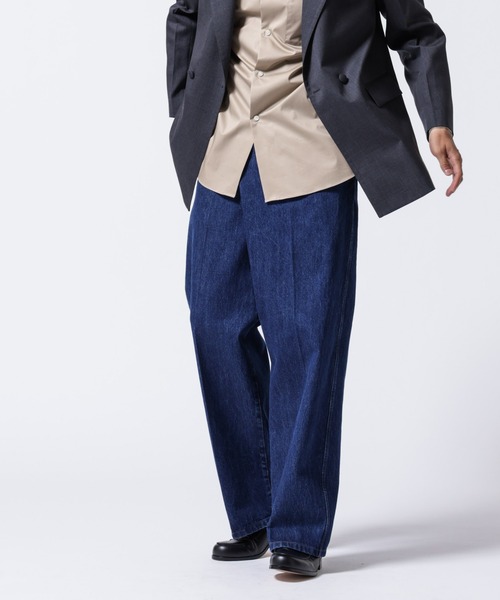 セール】「ASSEMBLANC」ラップディティールデニムトラウザー