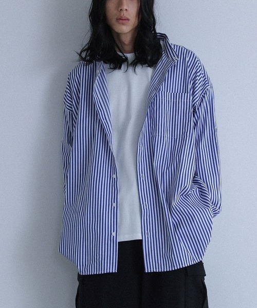 UNISEX》120/2 Suvin Cotton Typewriter Prime-Over Shirt Coat