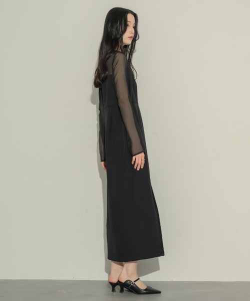 NEUNA（ヌナ）の「シアーアシメペンシルワンピース（ワンピース・レディース・ブラック・LARGE/MEDIUM）」の6枚目の写真
